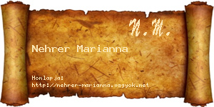 Nehrer Marianna névjegykártya